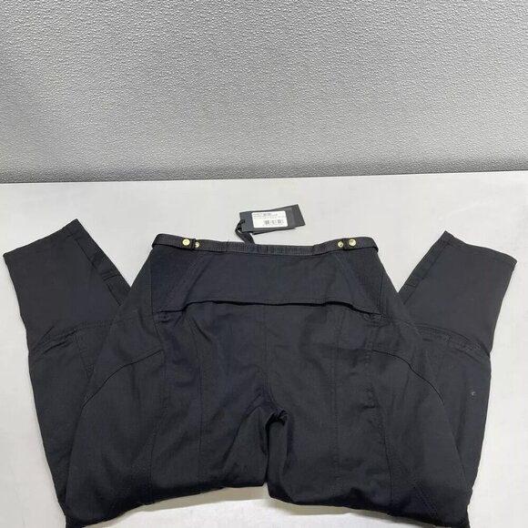 NEW PINKO Women's Pants Logo Patch Cropped Bottoms Size 42/US M Black - Picture 6 of 6